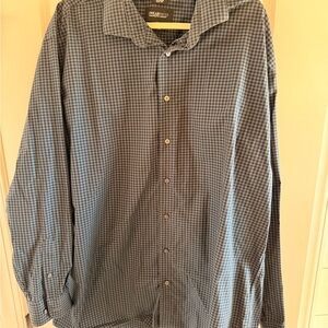 Kenneth Cole Men's Blue Plaid Button Down Shirt